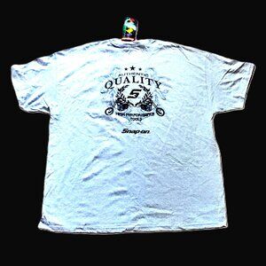 SNAP-ON Men's 2XL Heather Gray SS Tee (HANES) ~ MOTORCYCLE Graphics ~ NE…